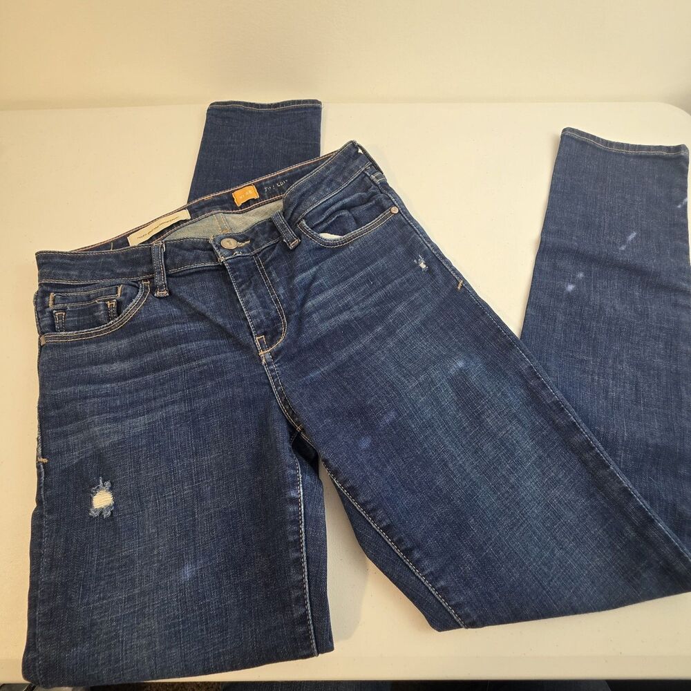 PILCRO for ANTHROPOLOGIE Women’s Dark Wash High Rise No. 28 Jeans Edit Skinny